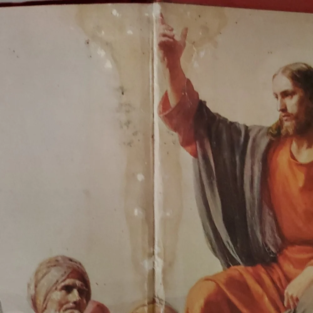 1966 Red VINTAGE KJV BIBLE Maps Prayers Photos Christian Religion Jesus